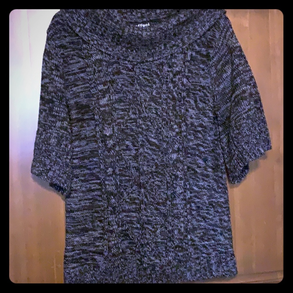 Grey/Black Knot Pullover Sweater 3/4 Bell Sleeve